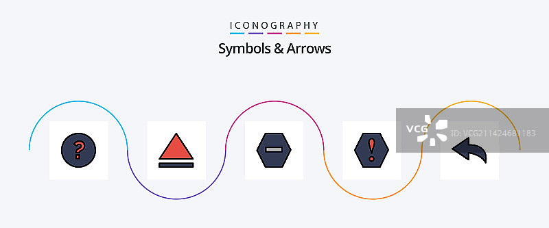 符号和箭头线性填充扁平化5图标包图片素材