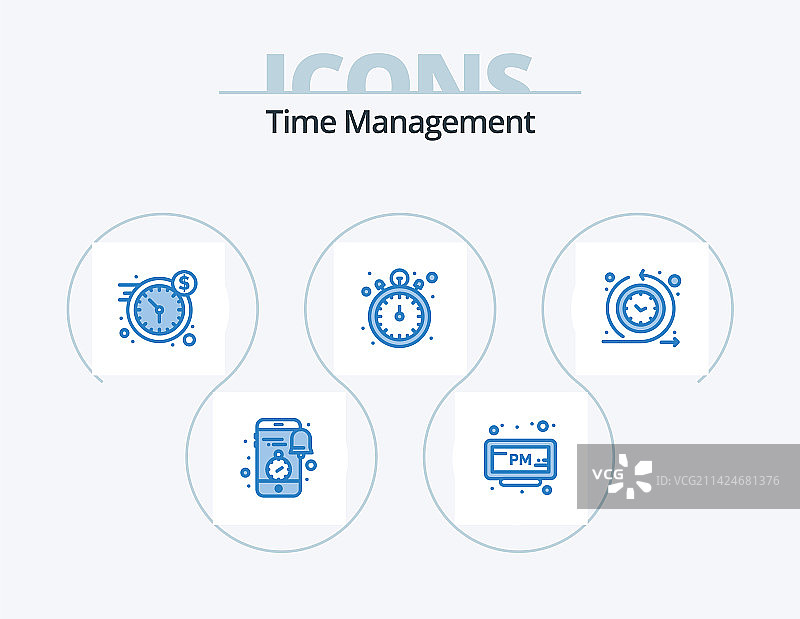 时间管理蓝色图标包5图标设计图片素材