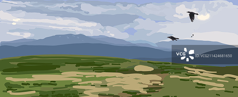 乌鸦山景图片素材