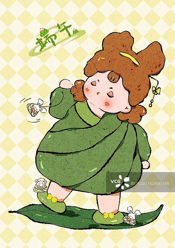 卡通小人节气插画图片素材