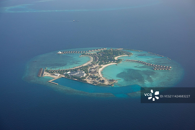 高角度视图下的马尔代夫图片素材