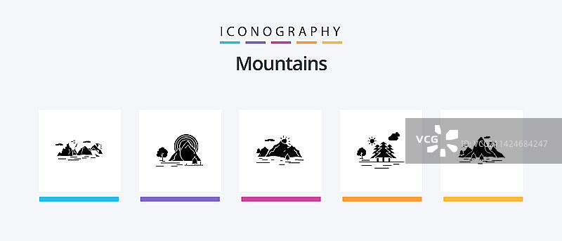山脉 Glyph 5 图标包（含山）图片素材