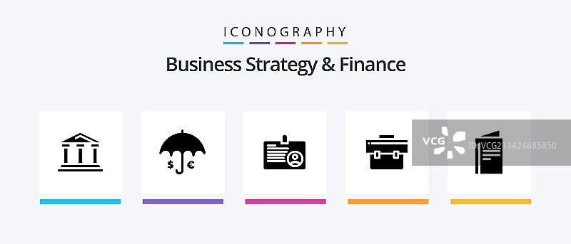 商业策略与金融 Glyph 5 图标包图片素材