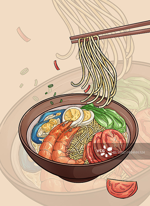 描边风美食海报图片素材