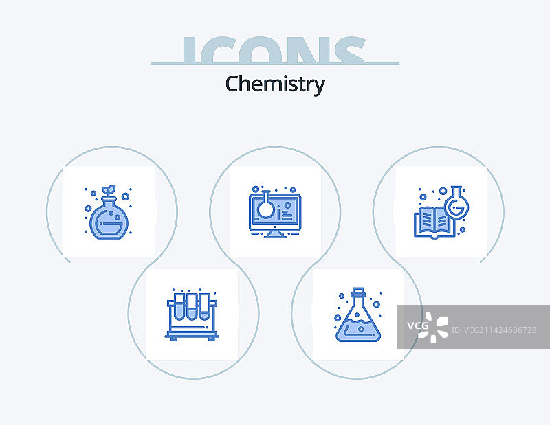 化学蓝色图标包5之试管设计图片素材