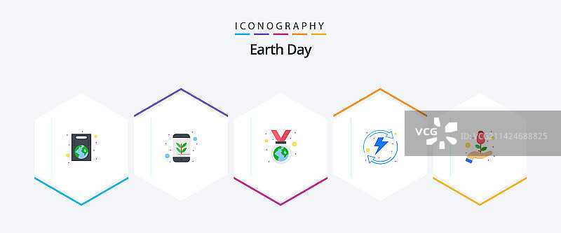 包含生态的地球日扁平图标包图片素材