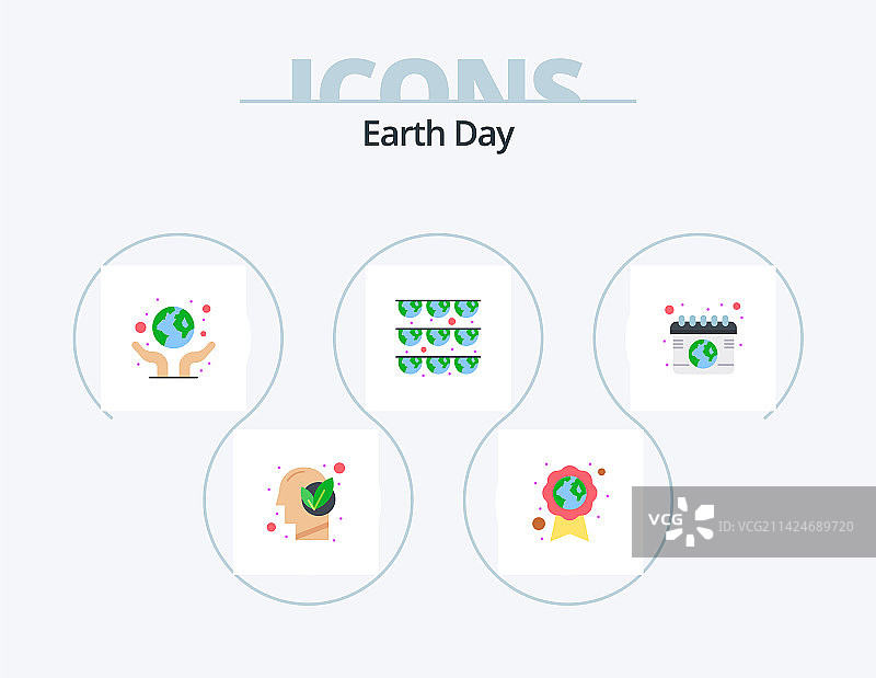 地球日扁平风格图标生态设计图片素材