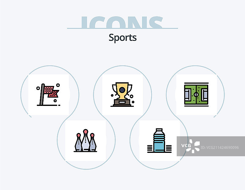 运动线条填充图标包（5个图标设计）图片素材