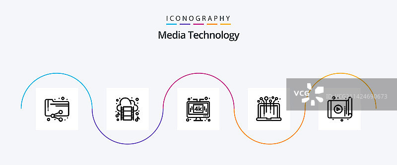 包含应用程序的媒体技术系列5图标包图片素材