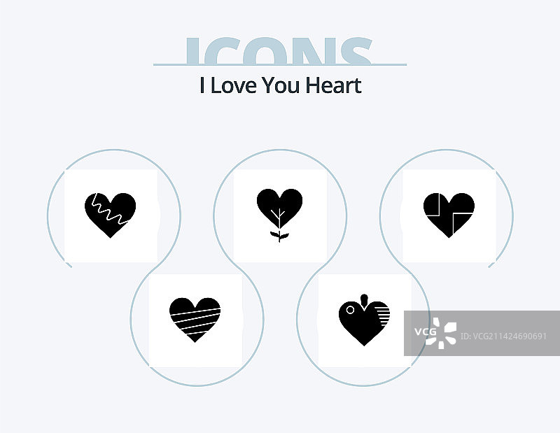 心形标志符号图标包，5个巧克力图标设计图片素材