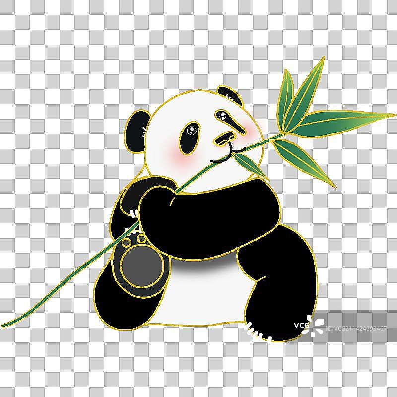 国风熊猫竹子图片素材