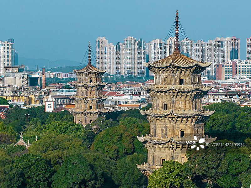 泉州开元寺航拍组图图片素材