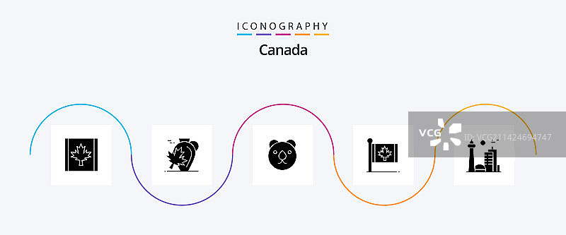 加拿大轮廓5图标包，包含加拿大枫叶图片素材