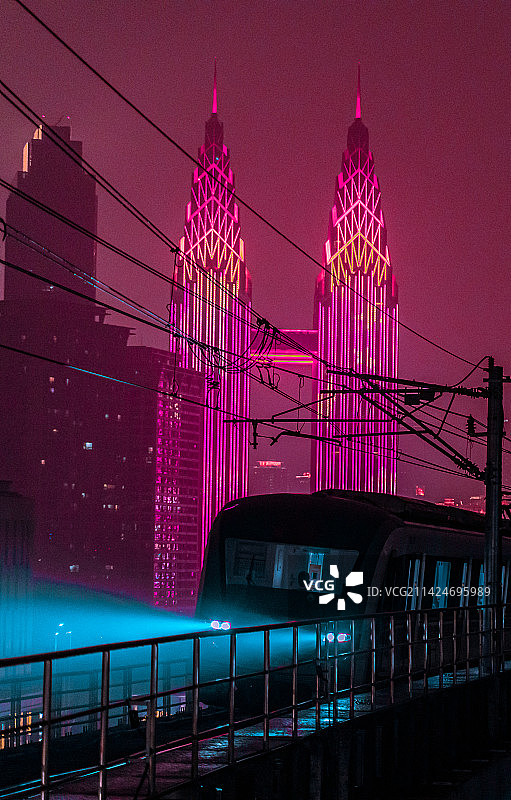 赛博朋克重庆，未来世界图片素材