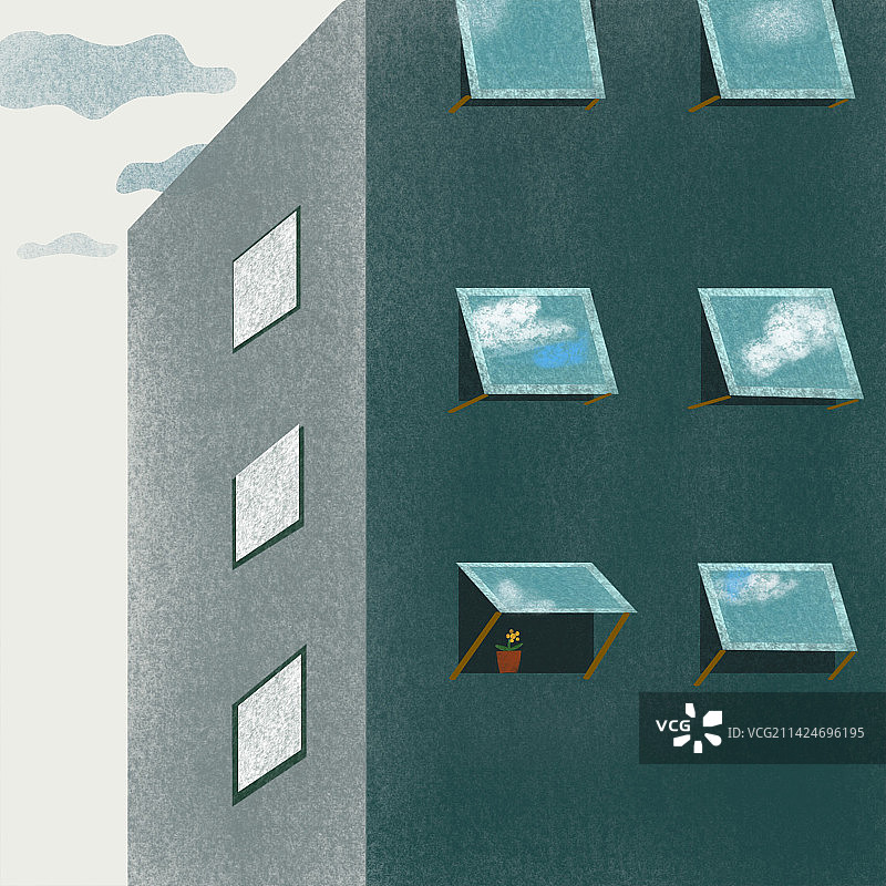 建筑物和花图片素材