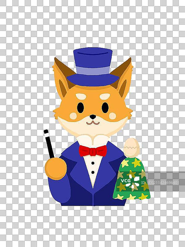 动物造型角色魔术师魔法狐狸插画图片素材