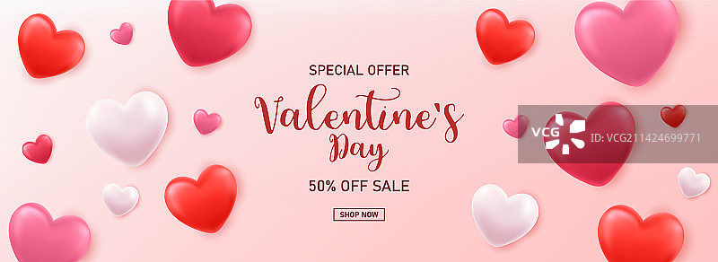 3D情人节促销背景图片素材