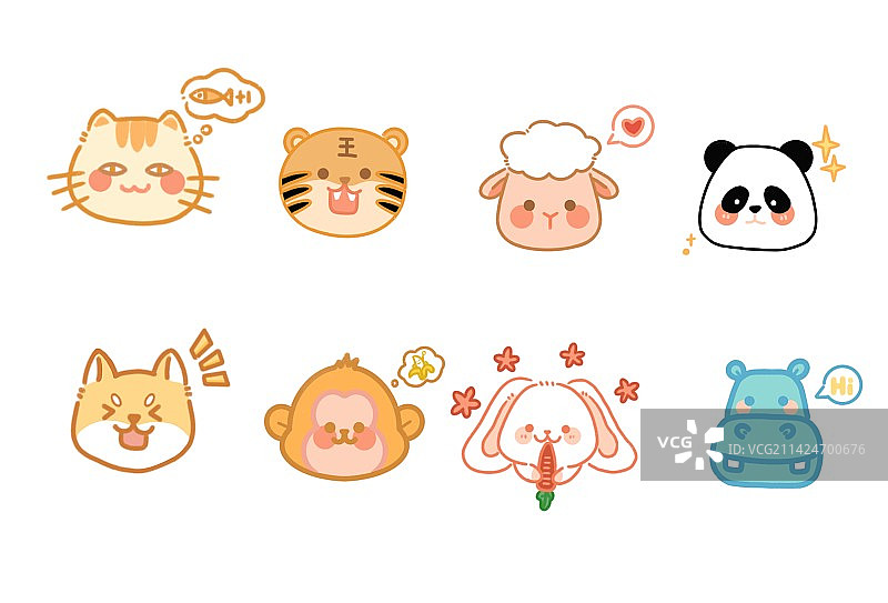 动物图案-可爱萌物元素图片素材