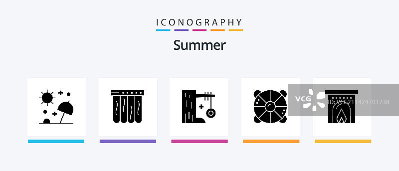 夏季字形5图标包，包括夏季救援图片素材