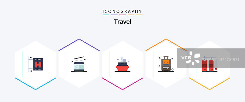 旅行主题扁平图标包图片素材