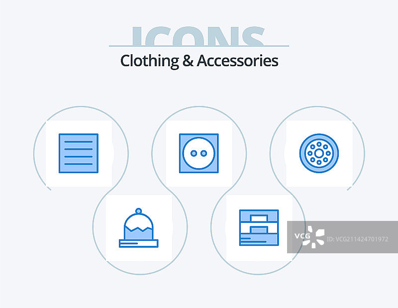 蓝色服装配饰图标包（5个图标）图片素材