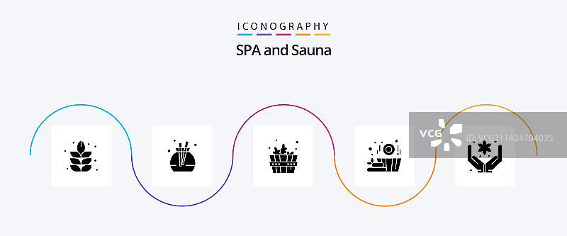 桑拿字形5图标包，包括水疗花手图片素材