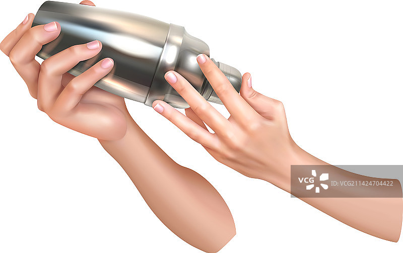 调酒师手持摇酒器构图图片素材