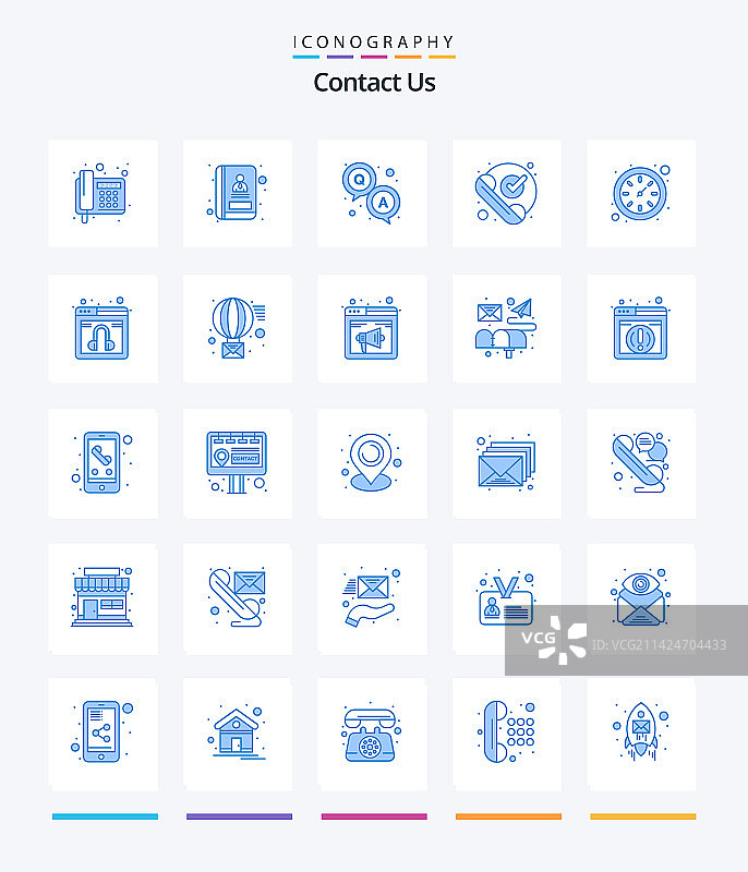 创意联系我们蓝色图标包（25个）图片素材