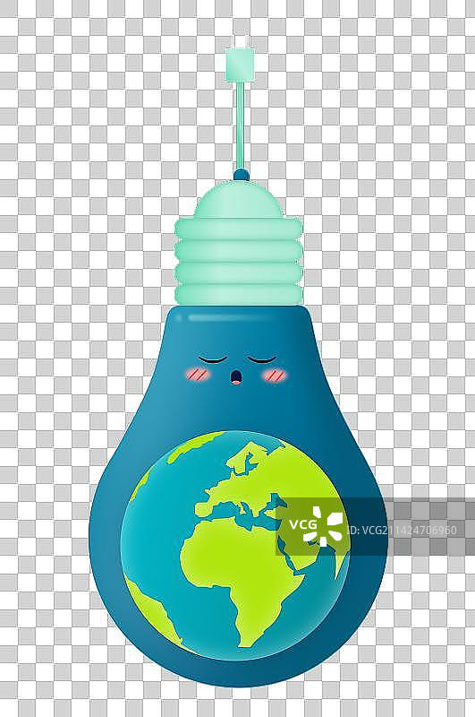 创意插画风格地球一小时不插电关灯公益插画泡地球元素图片素材