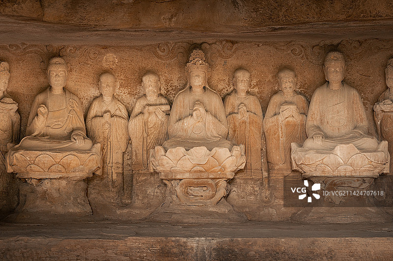 大足石篆山石刻 毗卢释迦弥勒龛图片素材