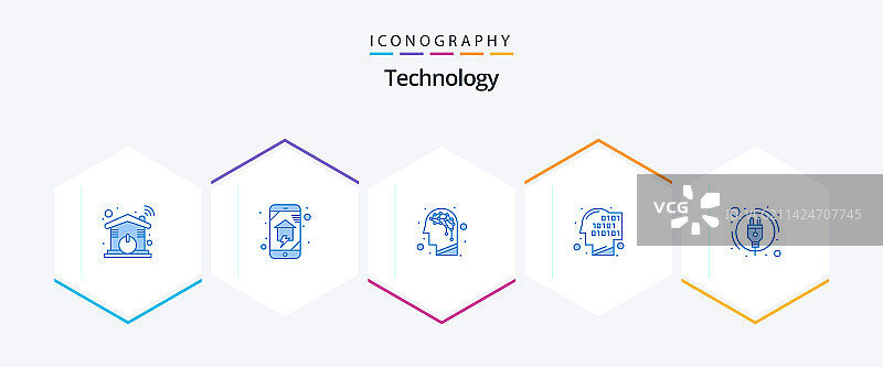 科技蓝色图标包（含插头）图片素材