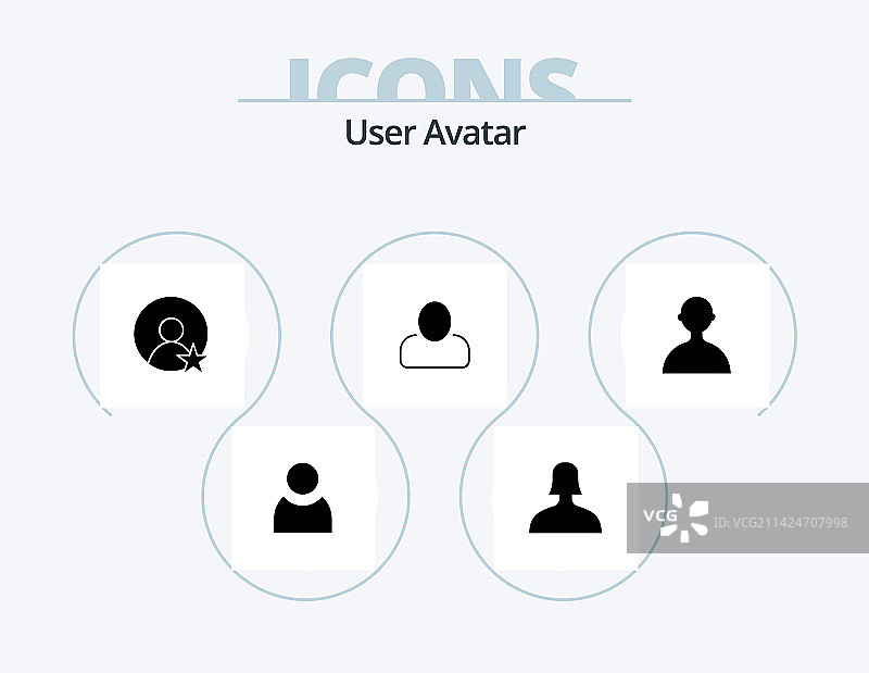 用户标志图标包5个基础图标设计图片素材