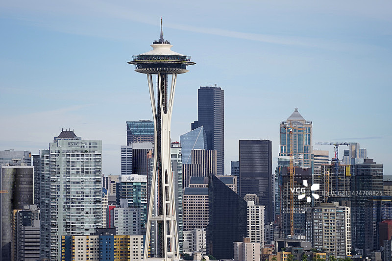 西雅图 太空针城市天际线图片素材