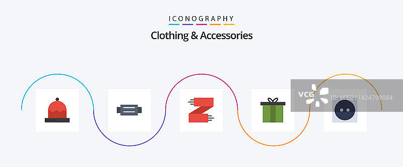 服装和配饰扁平风格图标包图片素材
