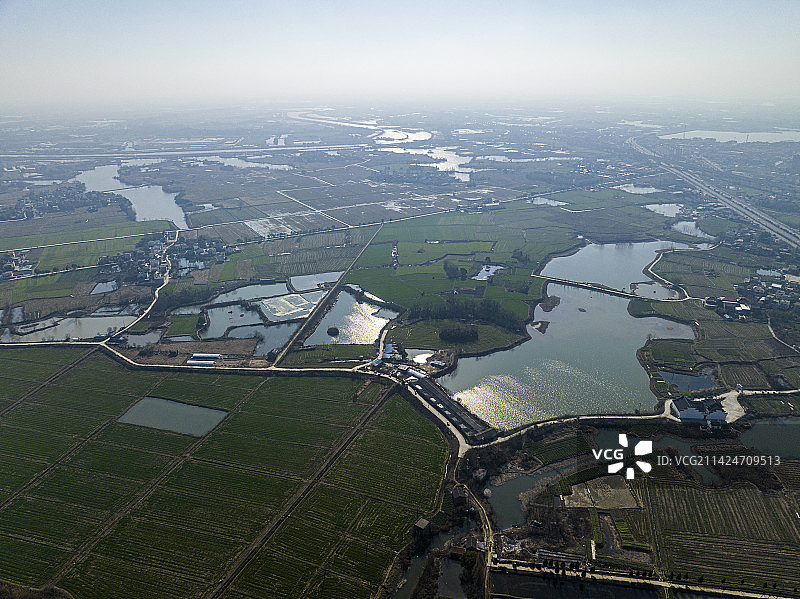 安徽省芜湖市南陵县许镇镇圩旁蔡村风光图片素材