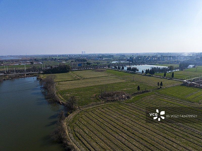 安徽省芜湖市南陵县许镇镇圩旁蔡村风光图片素材