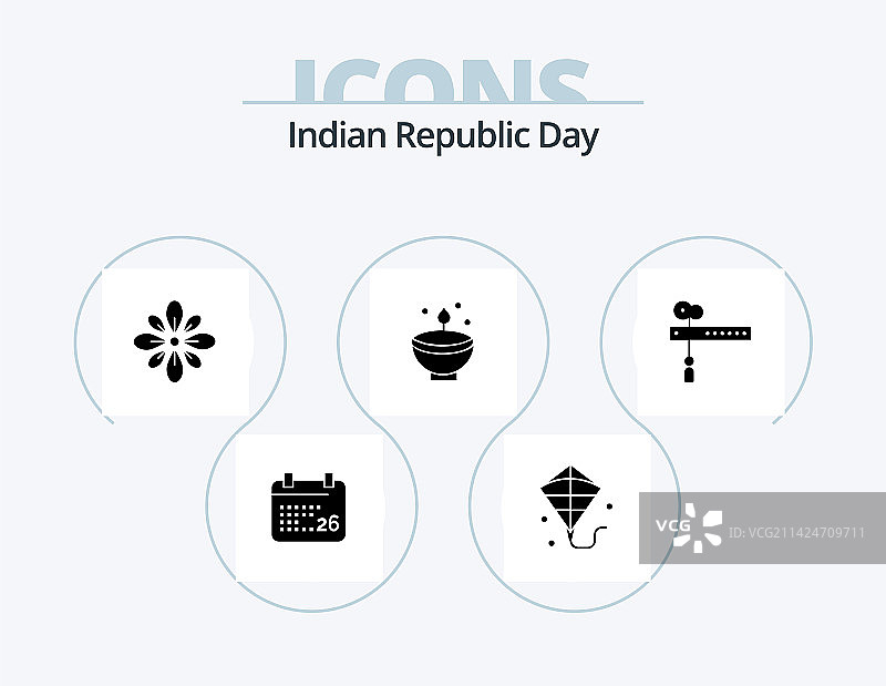 印度共和国日标志图标包5个图标设计图片素材