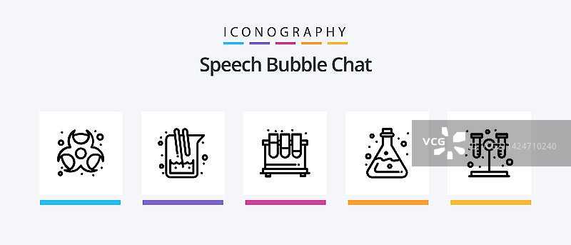 包含评论气泡的聊天线条图标（第五套）图片素材