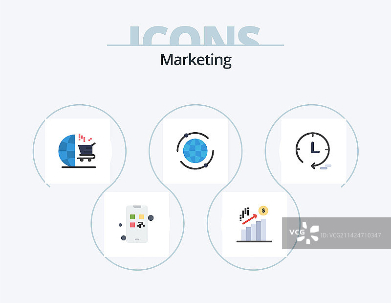 营销扁平图标包5图标设计手表图片素材