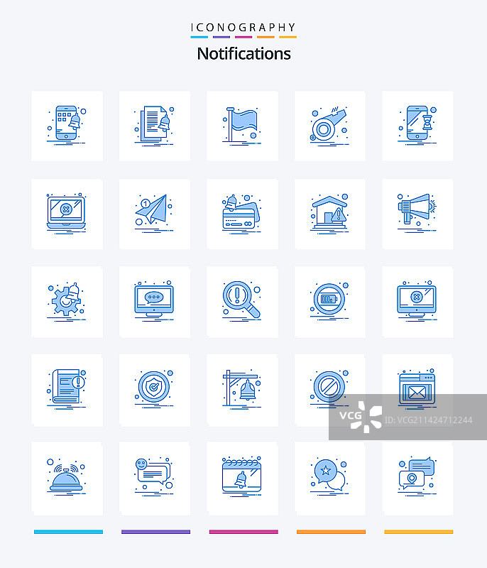 创意通知25蓝色图标包图片素材