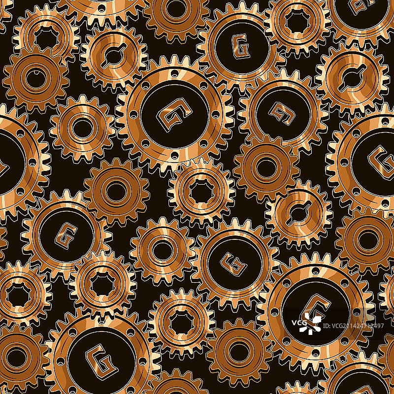 齿轮机械无缝图案图片素材