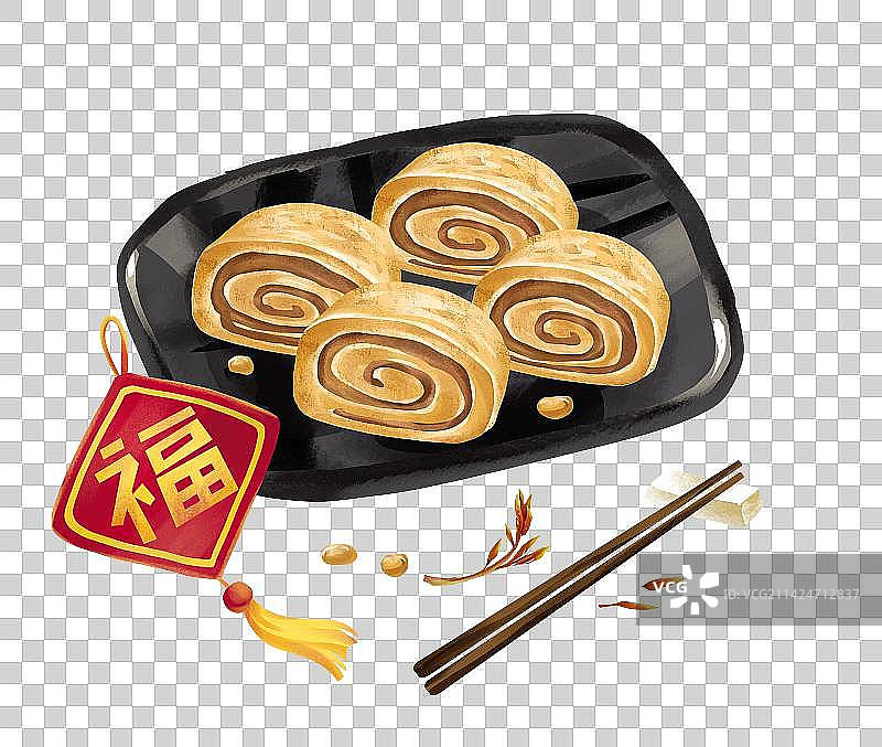 驴打滚 插画元素图片素材