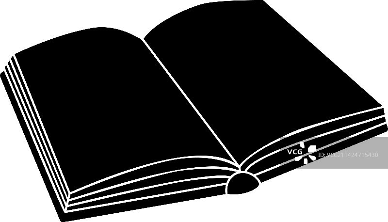 打开的书本剪影教育符号图片素材