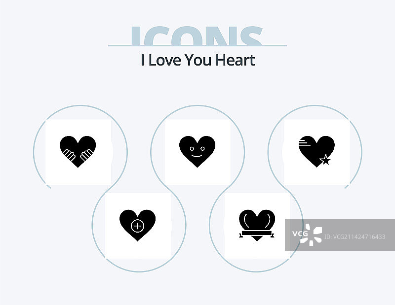 爱心字形图标包图片素材
