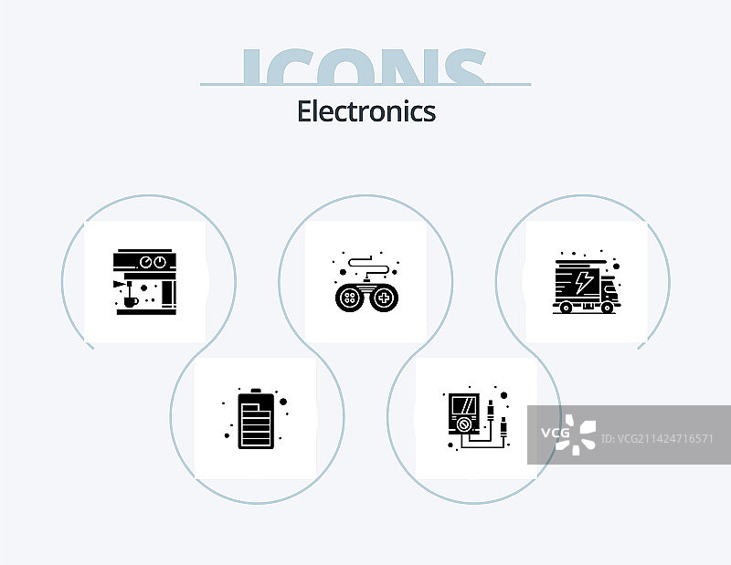 电子设备字形图标包5图标设计卡车图片素材