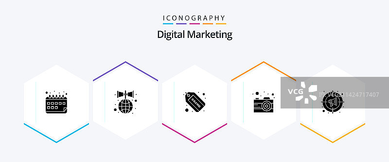 包含25个标志符号的数字营销包图片素材