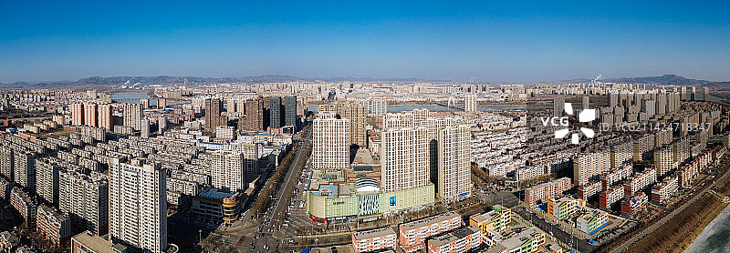 锦州 太和区 夜景 航拍 光彩立交桥 地标图片素材