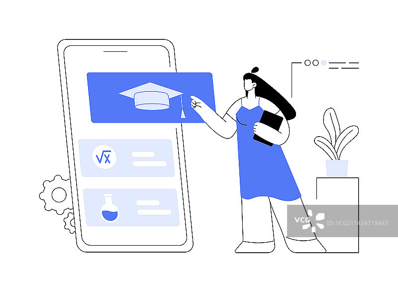 在线辅导应用和软件抽象概念图片素材