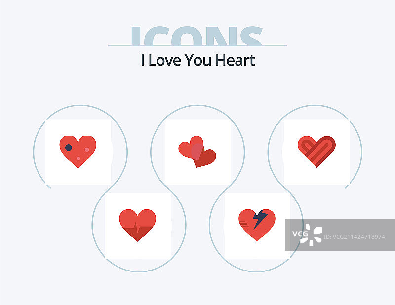 爱心扁平图标包5图标设计情人节图片素材