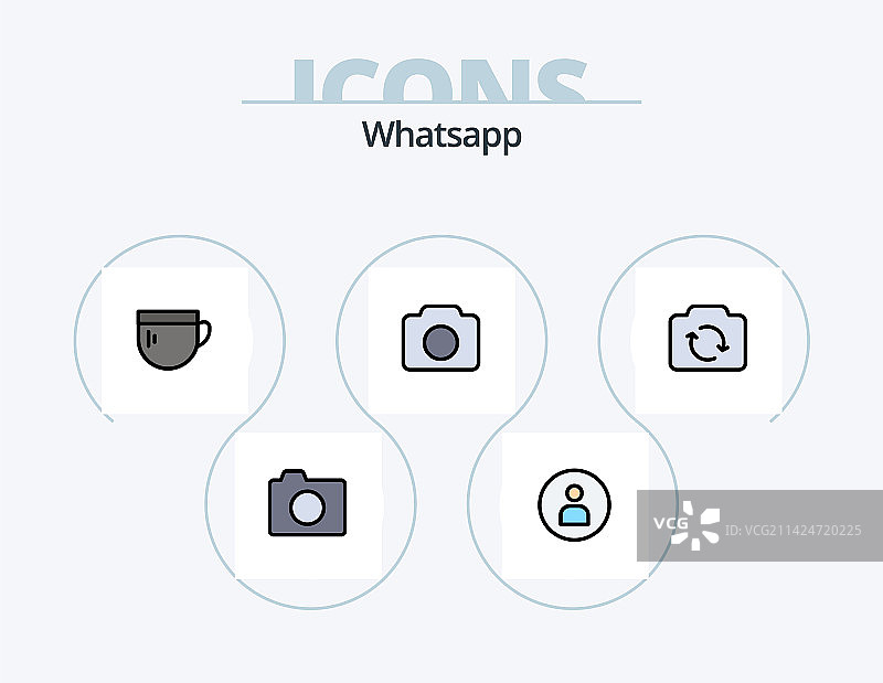 WhatsApp线条填充图标包5图标设计UI图片素材